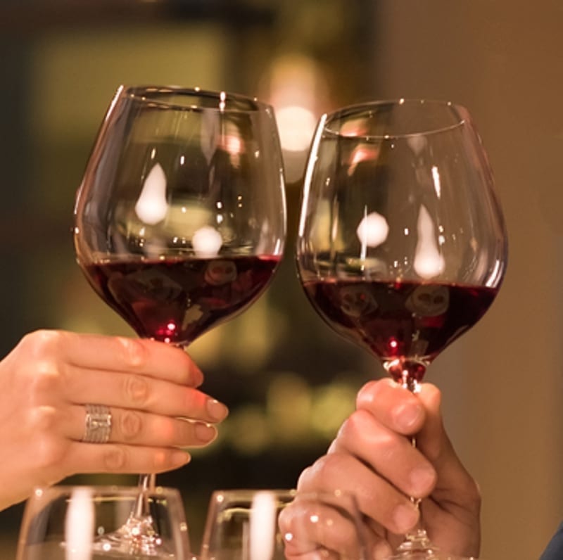 Couple toasting