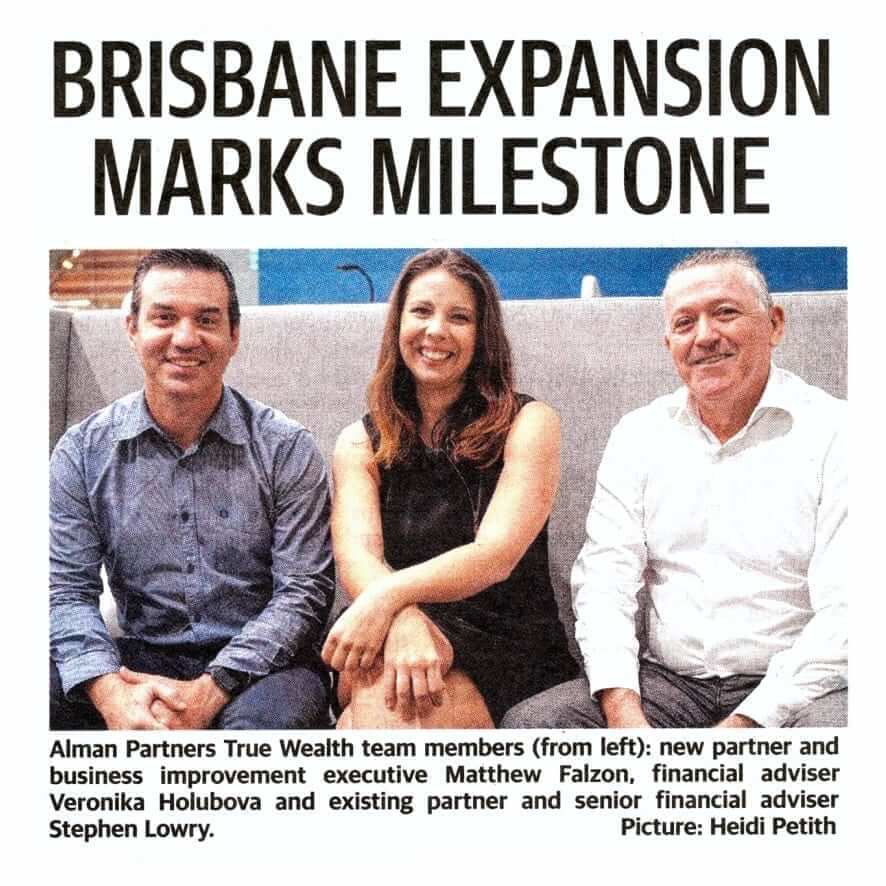 Daily Mercury  Brisbane Expansion Milestone – Alman Partners team celebrates growth with expert financial advice in Brisbane