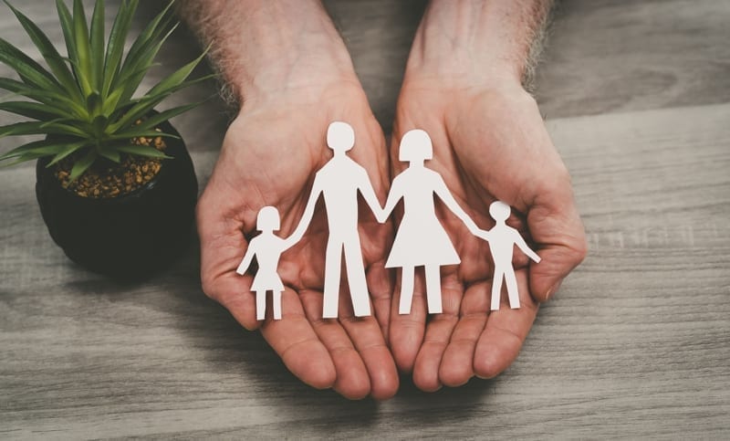 Family in hands
