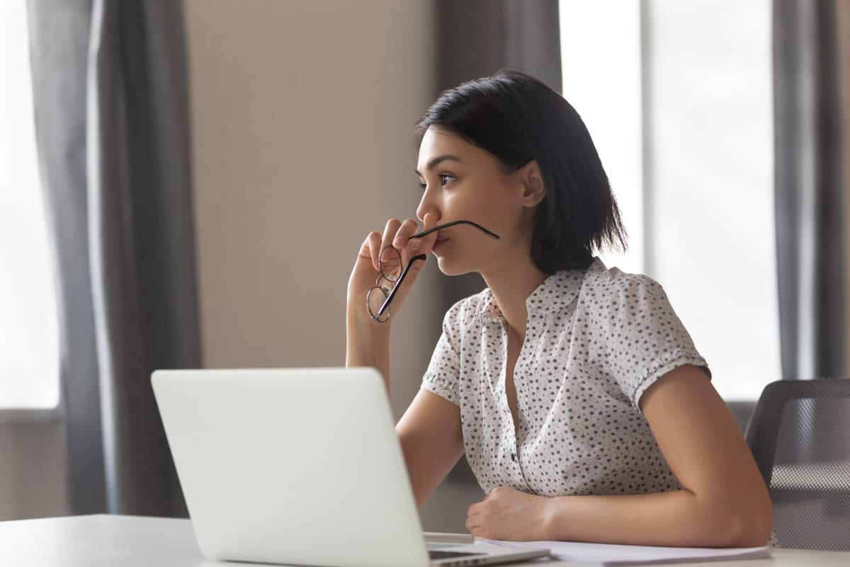 Do You Have Your Super Sussed? - Women Thinking while working in Laptop at Alman Partners True Wealth