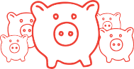 Group of piggy banks Icon – Financial advice on savings strategies, financial security, and wealth management