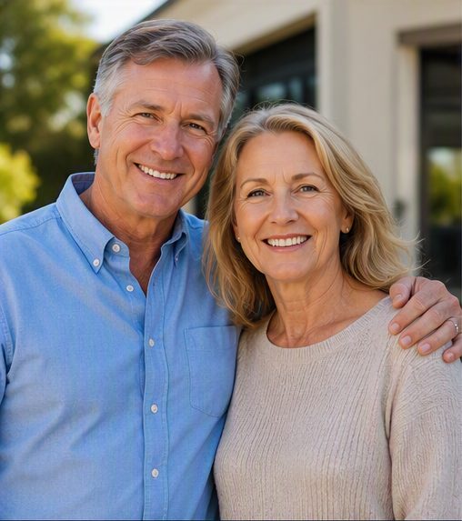 Peter & Michelle - The Freedom Seekers, smiling, hand on shoulder