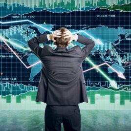 Falling Stocks Stressed Man, falling stocks