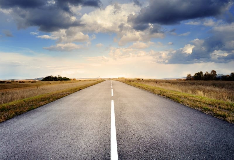 Road and Clouds